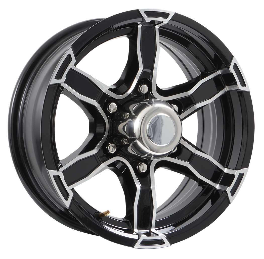 Lionshead 15"x 6"- 6 on 5-1/2" Liger Aluminum Wheel- Black Machine Finish