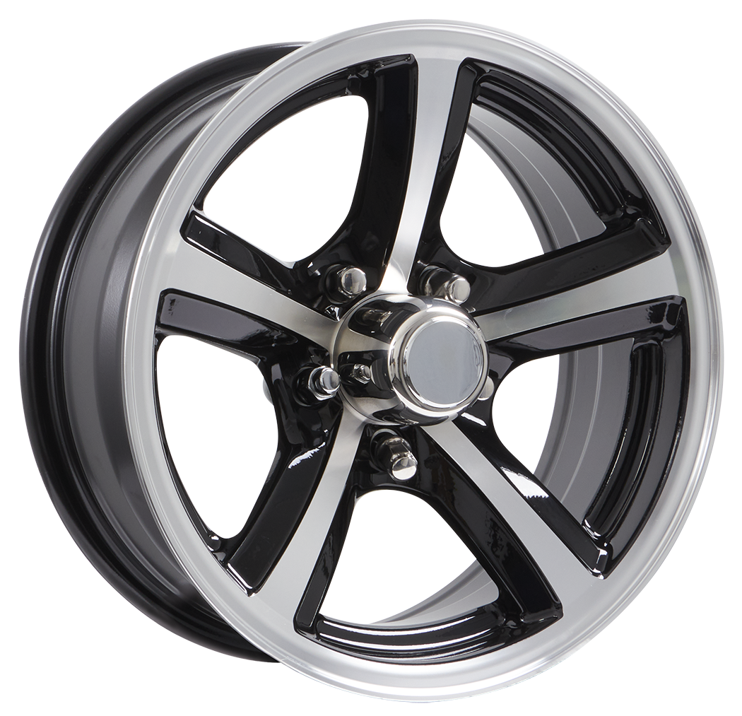 Lionshead 15"x 6"- 5 on 4-1/2" Bearcat Aluminum Wheel - Black Machine Finish