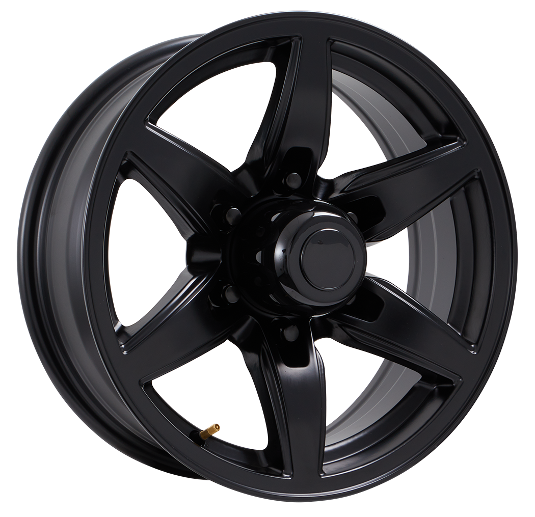 Lionshead 16"x 6"- 6 on 5-1/2" Bobcat Aluminum Wheel- Matte Black Fully Painted