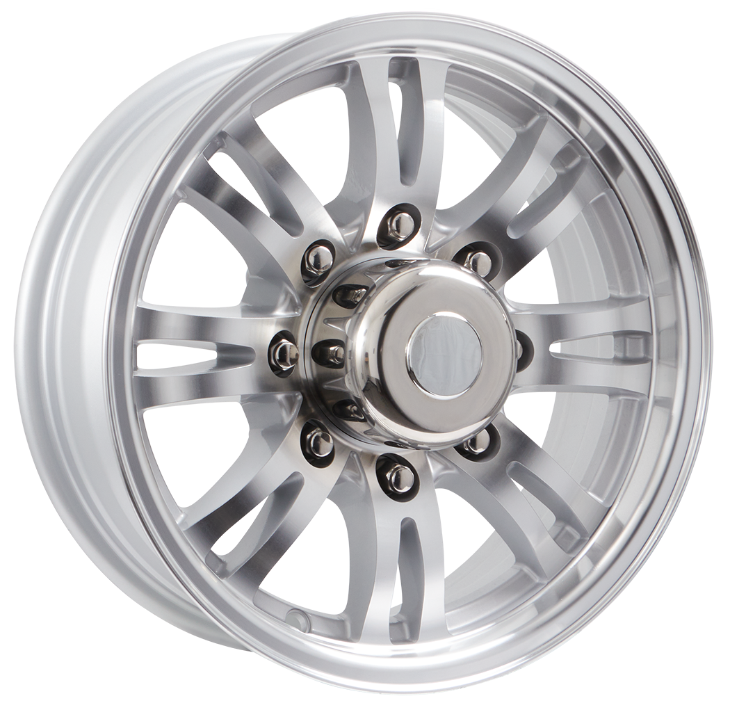 Lionshead 16"x 6"- 8 on 6-1/2" Jaguar Aluminum Wheel - Silver Machine Finish