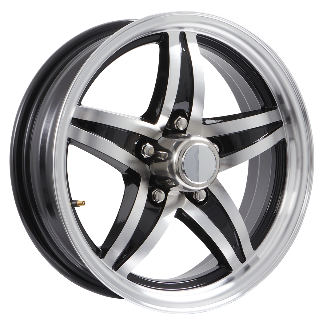 Lionshead 15"x 6"- 5 on 4-1/2" Lynx Aluminum Wheel- Black Machine Finish