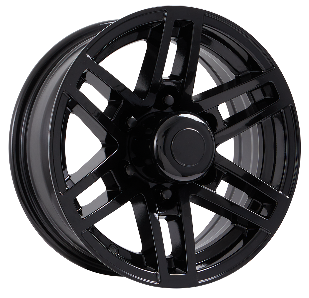 Lionshead 15"x 6"- 6 on 5-1/2" Raven Aluminum Wheel - Matte Black Finish