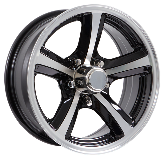 Lionshead 15"x 6"- 5 on 4-1/2" Bearcat Aluminum Wheel - Black Machine Finish
