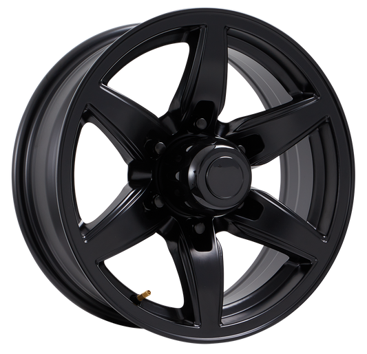 Lionshead 16"x 6"- 6 on 5-1/2" Bobcat Aluminum Wheel- Matte Black Fully Painted