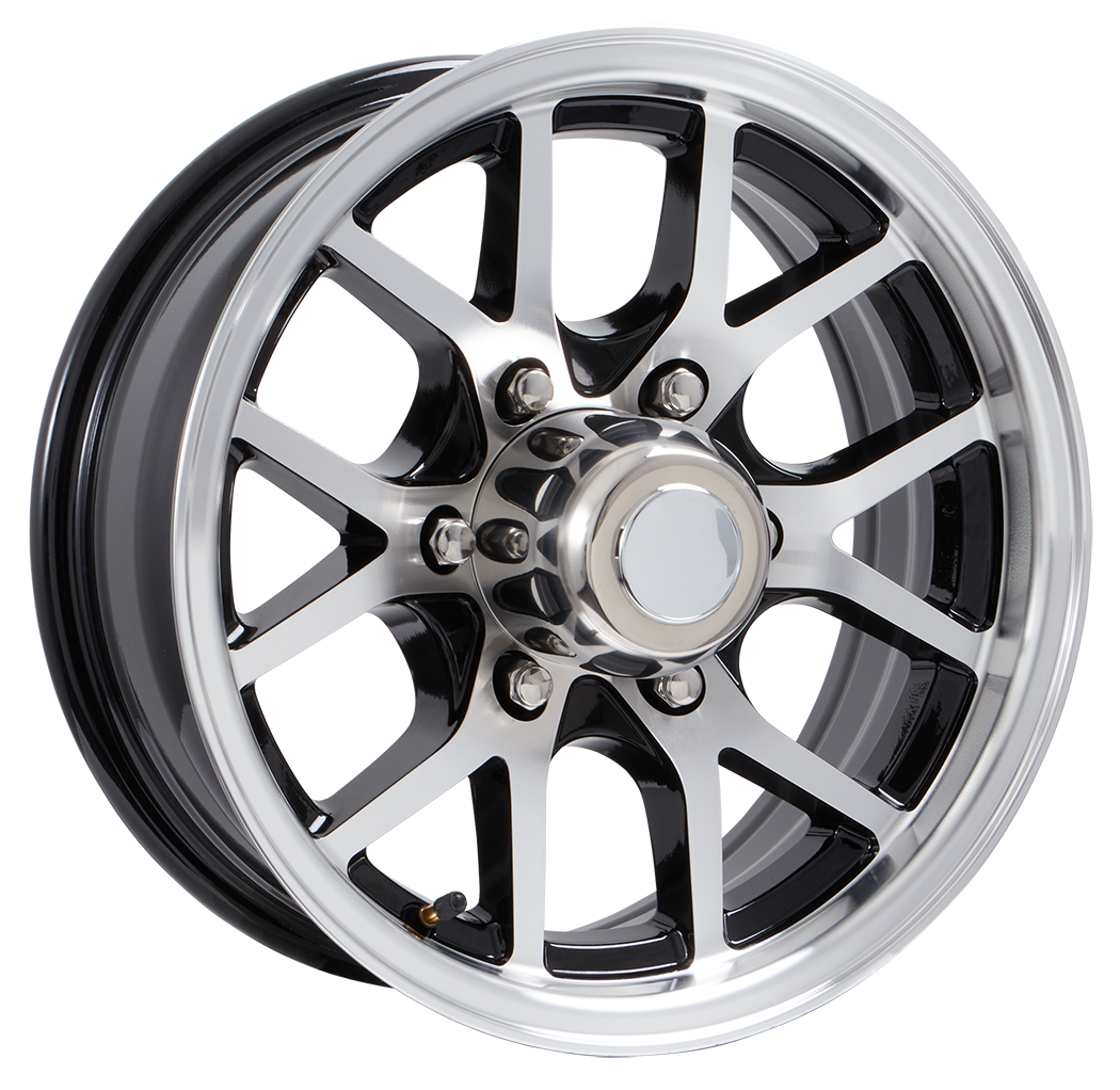 Lionshead 15"x 6"- 6 on 5-1/2" Condor Aluminum Wheel - Black Machine Finish