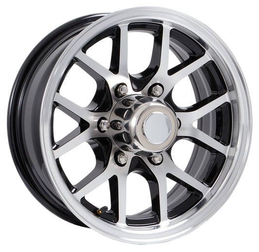 Lionshead 15"x 6"- 6 on 5-1/2" Condor Aluminum Wheel - Black Machine Finish