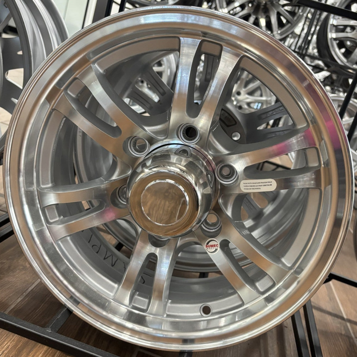 Lionshead 15"x 6"- 6 on 5-1/2" Jaguar Aluminum Wheel - Silver Machined Finish