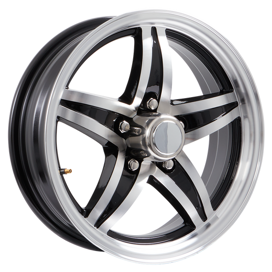 Lionshead 15"x 6"- 5 on 4-1/2" Lynx Aluminum Wheel- Black Machine Finish