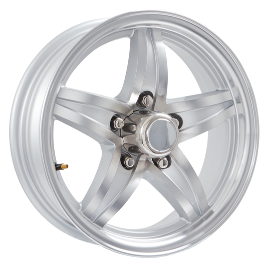 Lionshead 12"x 4"- 5 on 4-1/2" Lynx Aluminum Wheel- Silver Machine Finish