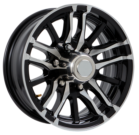 Lionshead 15"x 6"- 6 on 5-1/2" Phoenix Aluminum Wheel- Black Machine Finish