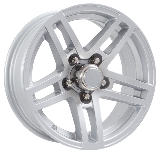 Lionshead 15"x 5"- 5 on 4-1/2" Raven Aluminum Wheel- Silver Machine Finish