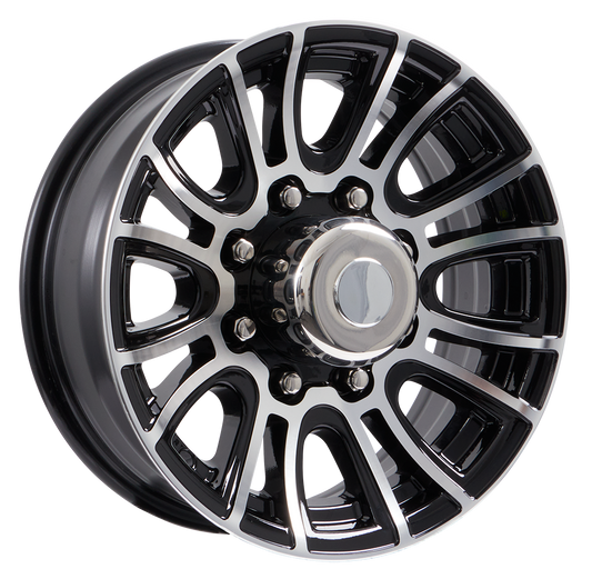 Lionshead 16"x 6"- 8 on 6-1/2" Siberian Aluminum Wheel- Black Machine Finish